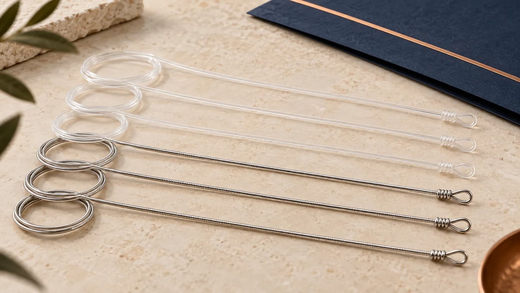 Classical guitar strings prepared for supplier specification review