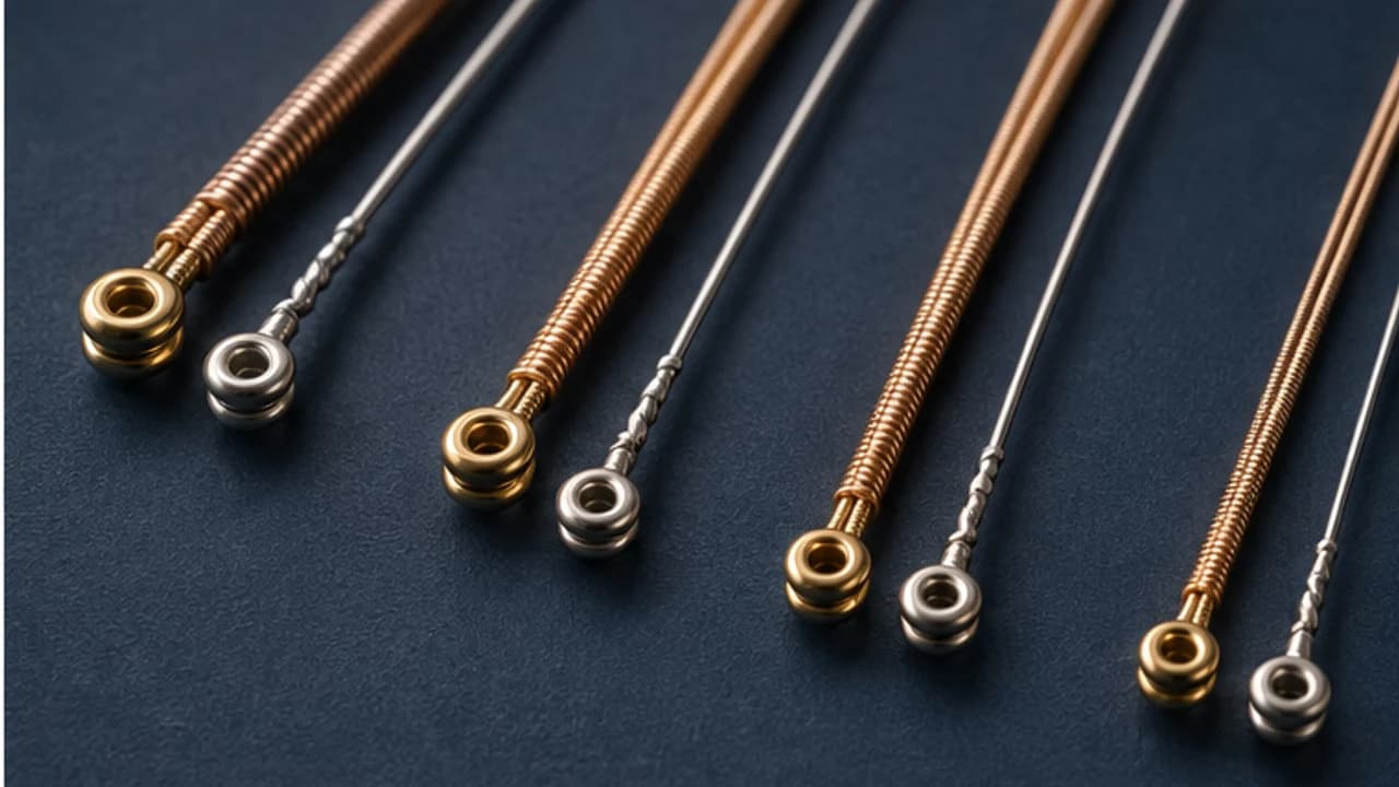 Main and companion acoustic strings shown in a construction comparison
