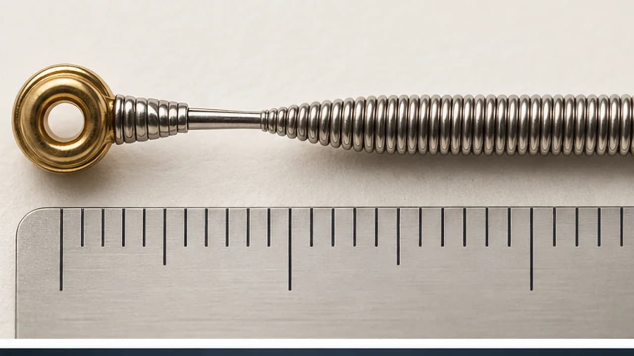 Bass-string taper and full winding shown beside a measurement reference