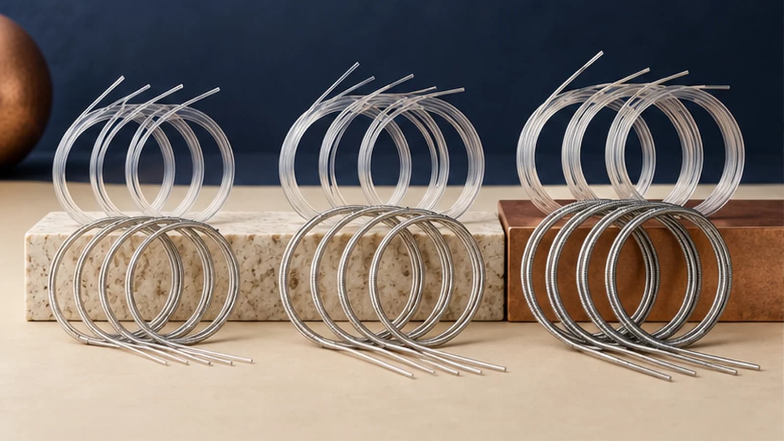 Tie-end classical guitar string sets without ball ends