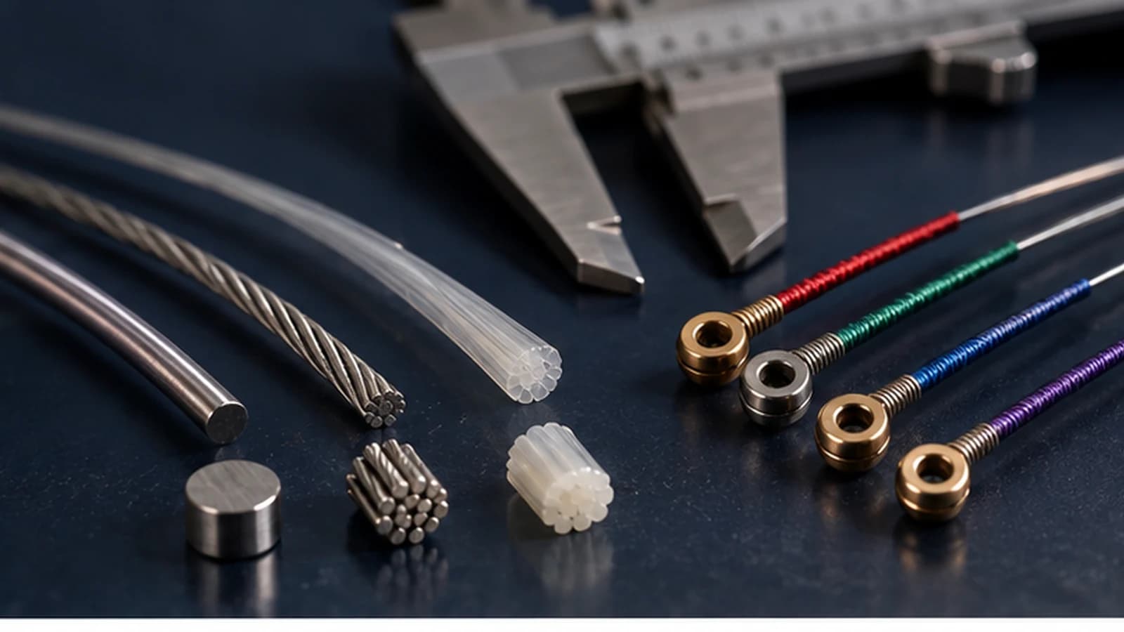 Illustrative steel and synthetic core violin string construction comparison