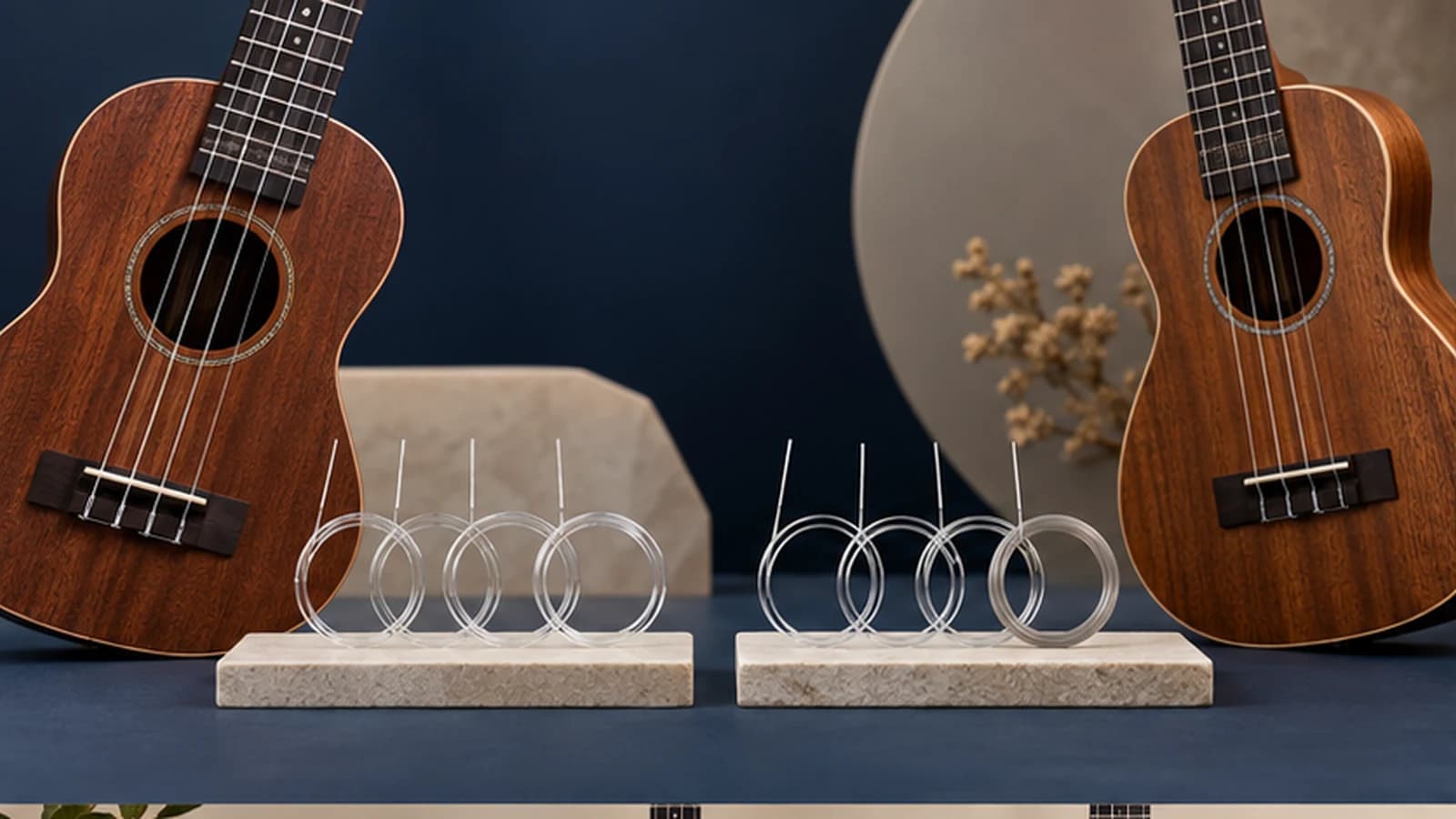 High-G- und Low-G-Ukulelensätze mit geraden Enden ohne Ball-Ends