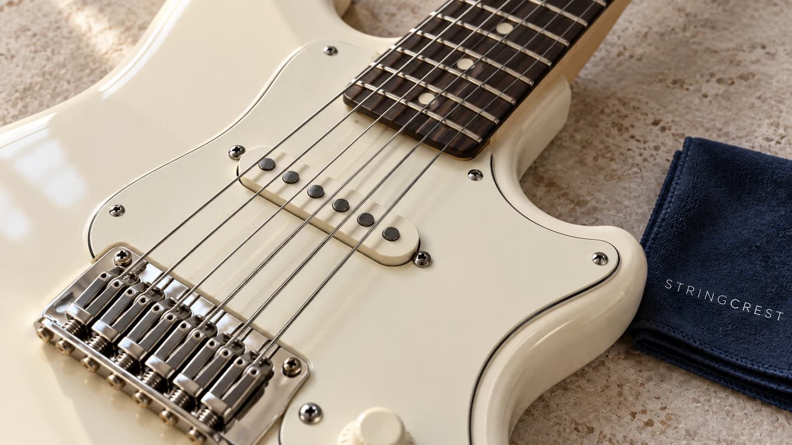 STRINGCREST electric guitar strings on a finished instrument